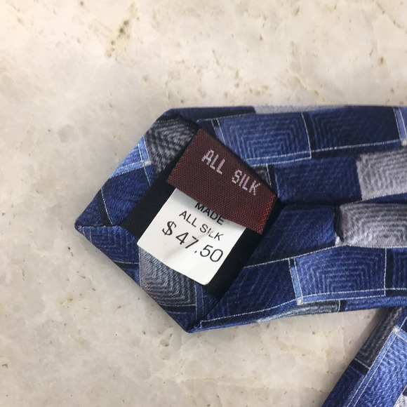 UMBERTO BOSSI BLUE, GREY ALL SILK TIE - Picture 4 of 10
